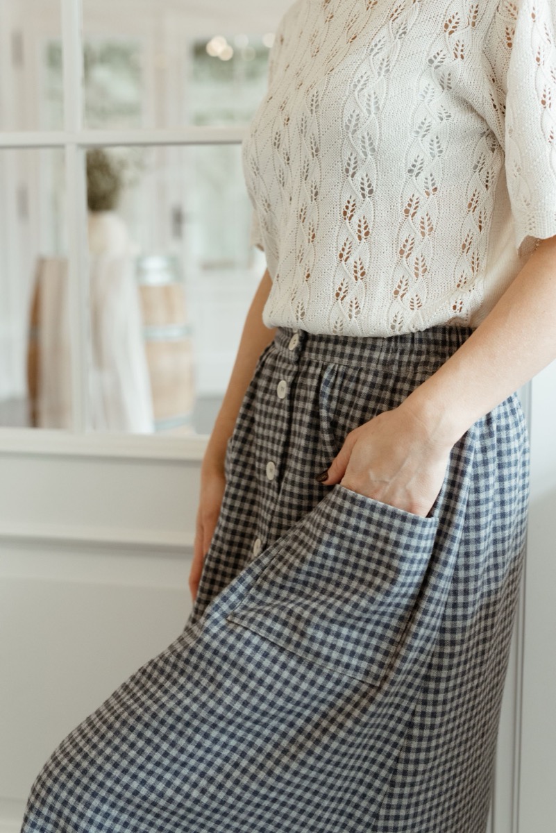 Ciepła spódnica Mela Foggy z flaneli bawełnianej - obrazek 6