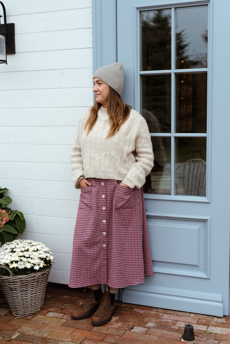 Ciepła spódnica Mela Roma z flaneli bawełnianej - obrazek 6