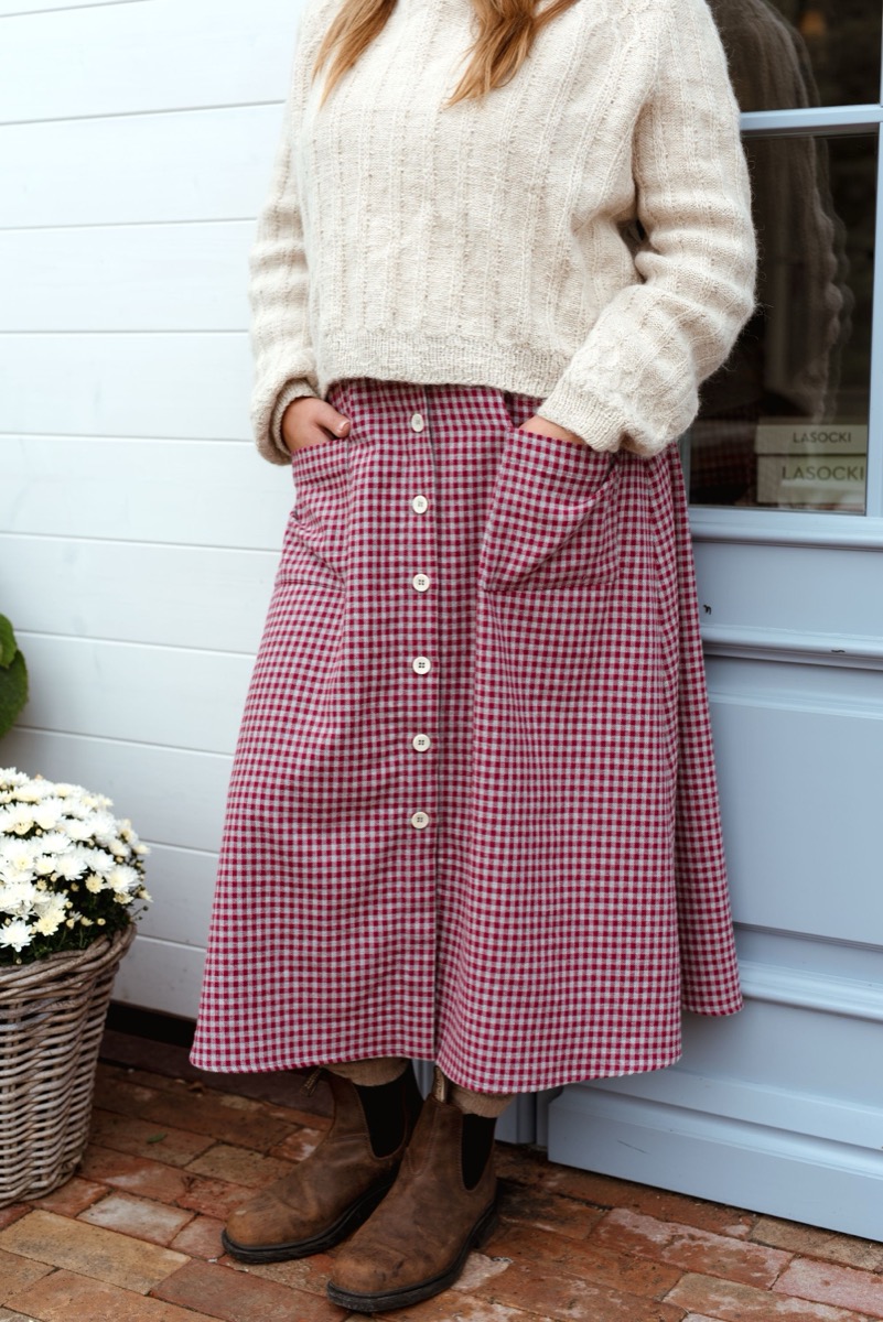 Ciepła spódnica Mela Roma z flaneli bawełnianej - obrazek 5