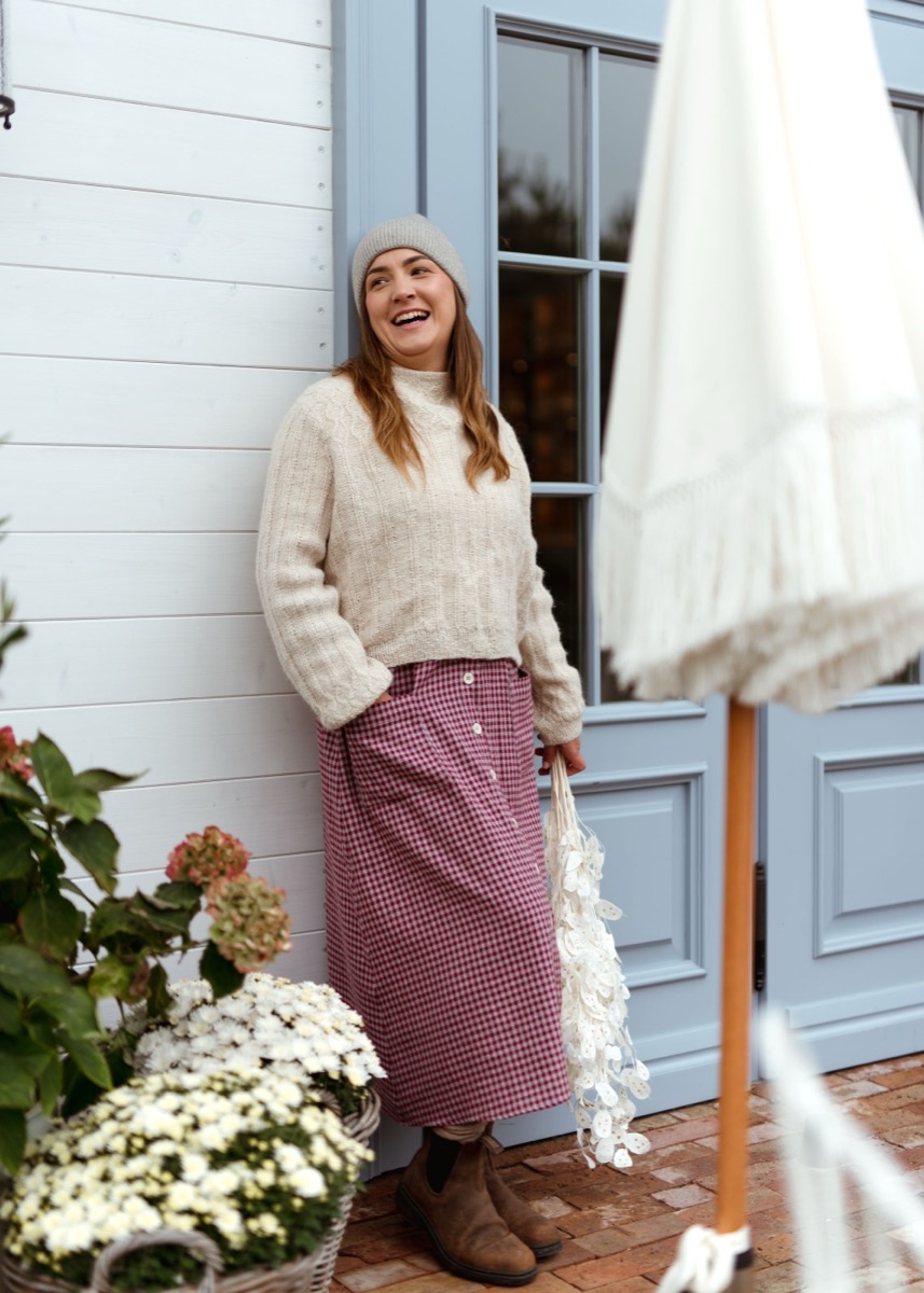 Ciepła spódnica Mela Roma z flaneli bawełnianej